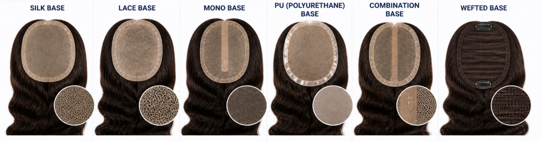 Hair Topper Base Types Explained
